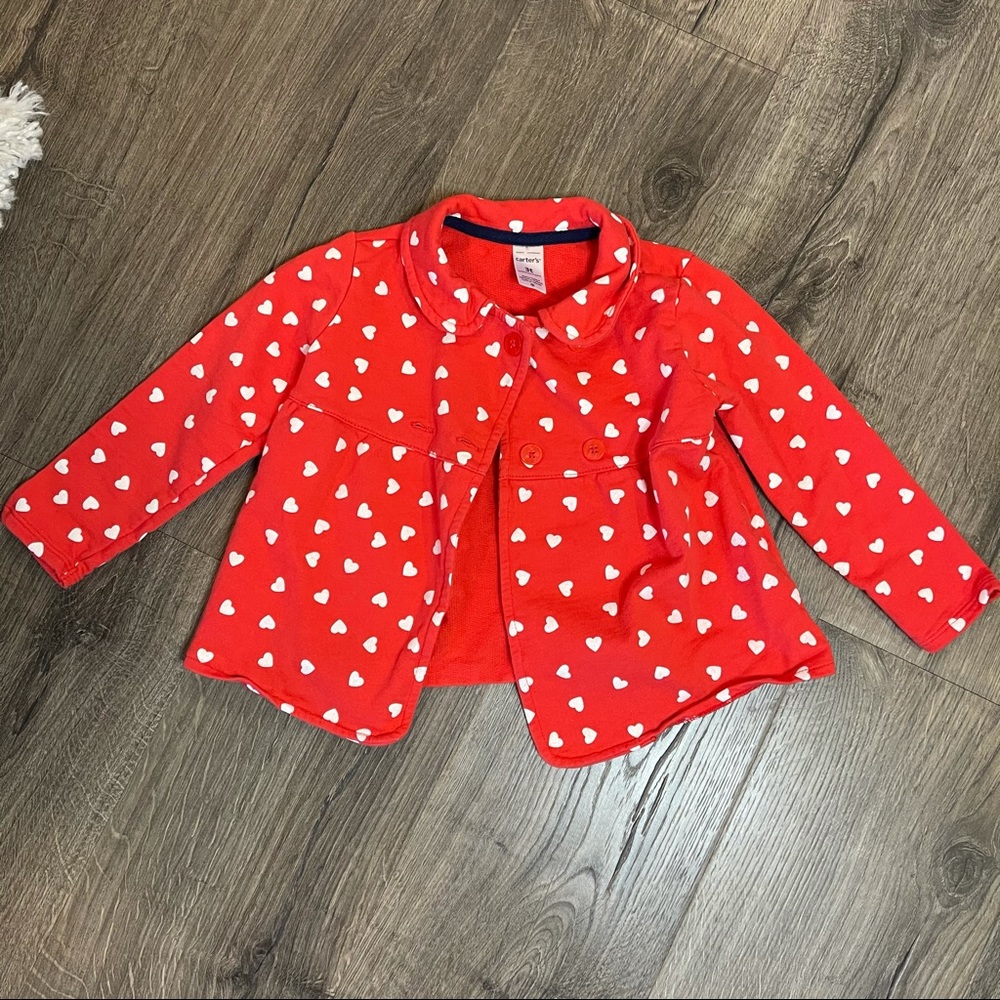 Carters red button jacket for girls 3T